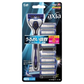 KAI axia Razor Value Pack Slim Replacement Blades, 9 Pieces, Men's Razor, Beard Shaving, T-Shape, 5 Blades, Kai Razor kai razor