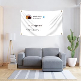 ENMOON Funny twitter Flag Tapestry - I be taking naps Tapestry 3x5Ft College Dorm Bedroom Man Cave Decor