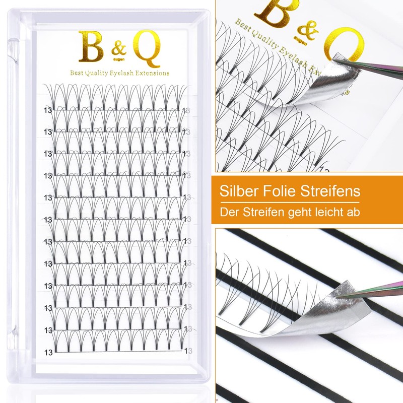 Ready-to-Use Fan Eyelash Extensions, 4D-D-0.10-13, Eyelash Fans, Soft, 4D, 6D,