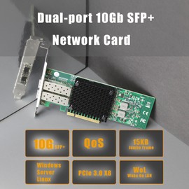 GLOTRENDS ST7286 2-Port 10Gb SFP+ Server Network Card with Mellanox ConnectX-3 Controller, PCIe 3.0 X8 Interface, Support RDMA (RoCE v2), Not Infiniband