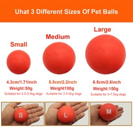 Panlom 3 Pack Dog Balls Indestructible - 100% Natural Rubber Dog Ball Non-Toxic Tough Toy for Small Medium Large Dog