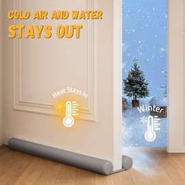 MAXTID Large Door Draft Blocker 32" Grey Bottom Door Draft Stoppers for Bottom of Door Weather Stripping Shower Door Seal Strip Under Gap Filler Doors Sweep Interior Doors for Home