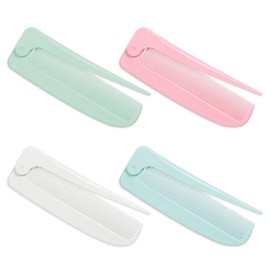 4 Pcs Hair Parting Comb Rat Tail Folding Combs, Travel Foldable Comb for Men & Women, Portable Small Mini Travel Styling Combs for Braids & Hair Styling
