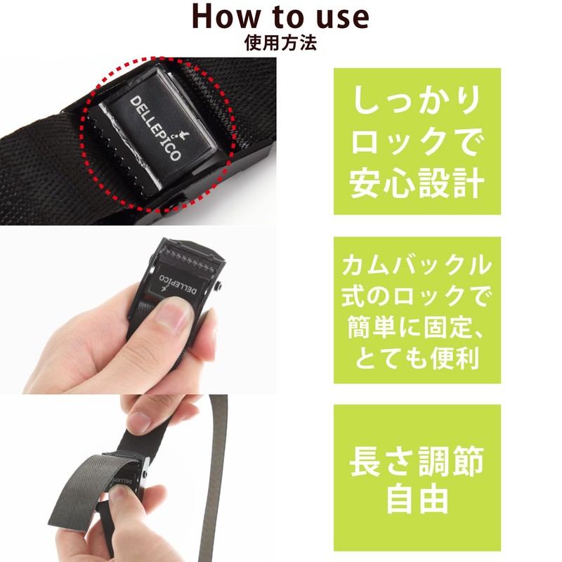Dellepico Load Tightening Belt, Fastening Belt, Cable Tie, Maximum Load