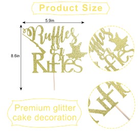 Decoración para tarta con volantes o rifles, con purpurina para bebé, revelación de género, decoración para tartas para fiestas, ideas únicas para baby shower