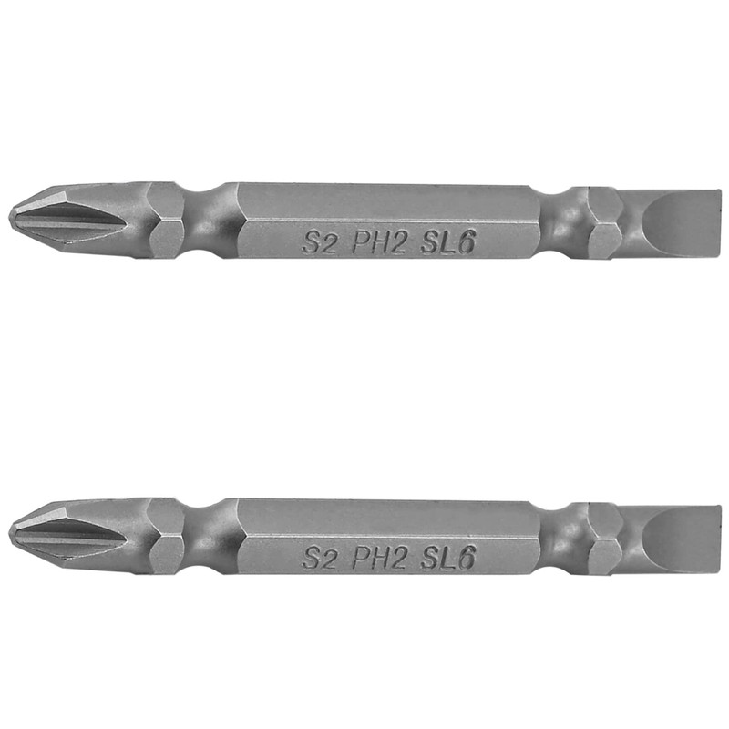 Utoolmart 2Pcs Magnetic Double Head Screwdriver Bits PH2/SL6, 1/4 Inch