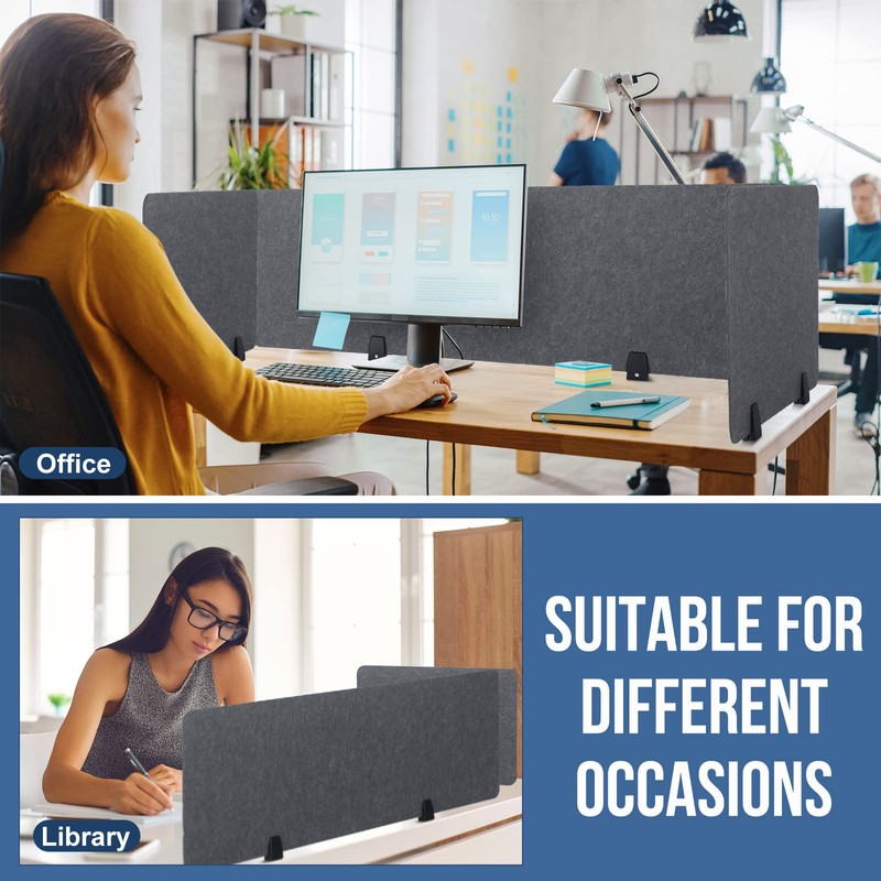 Yaomiao 3 Pcs Acoustic Desk Divider Soundproof Desk Privacy Panel