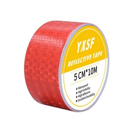 YXSF Red Reflective Tape,5 CM×10 M Reflector Tape Strips,high Viscosity Waterproof Reflective Tape for Vehicles Trucks Trailers Cars Boats Ships Motorcycles Bike Outdoor