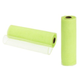 sourcing map 2 Rolls Burlap Mesh 10 Inch x 30 Feet PP Decorative Mesh Ribbon Mesh Wrapping Ribbon for Christmas Wreath Party Decoration DIY Crafts Swags (Green)