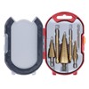 3Pcs Step Drill Bit Hex Shank Straight Grooved HSS Ti