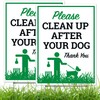 Clean Up After Your Dog Signs, (2 Pack) Double Sided