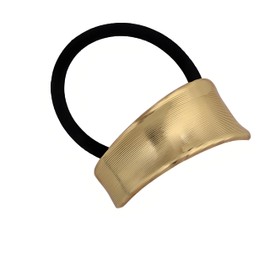 Veloshine Gold Hair Ties, Metal Geometric Hair Cuffs Elastic Hair Ties for Thick Hair Stretchy and Non-Damage Gold Ponytail Cuff Accessories for Women (B)