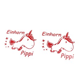 Finest Folia Unicorn Pippi Unicorn Decor Set Hologram 11 cm x 10.5 cm Tank Cap Premium Decor T-Shirt Cup (K073 Carmine Red)
