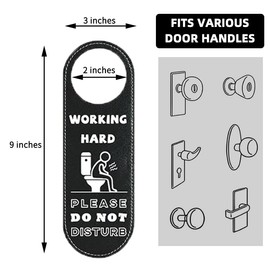 MUKA Bathroom Occupancy Sign, Leather, 9.4" x 3.1", Black with Colored Patterns, Bold Style