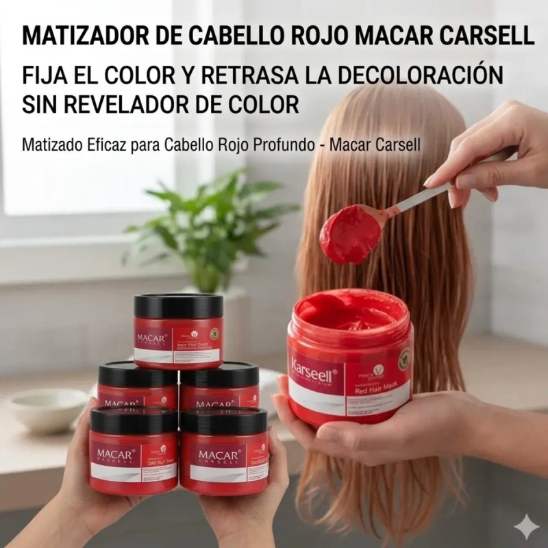 Mascarilla Matizadora Roja Maca Carsell 250ml