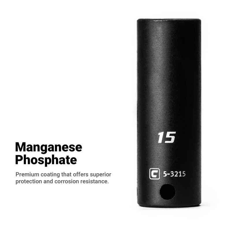 Capri Tools Deep Impact Socket, 3/8-Inch Drive, 6-Point, Metric (24