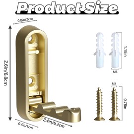 Zkptops 2Pcs Folding Wall Hooks Foldable Gold Wall Hooks Heavy Duty Hook for Bathroom Closet Kitchen Entryway Hidden Hook Mounted Storage for Hanging Coat Towels Clothes Hat Scarves Bags Keys