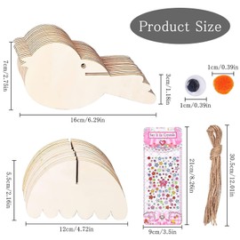 VOSSOT 3D Wooden Birds, Pack of 16 3D Birds Craft Set, Wood, Bird Wind Chime Craft Set, Wooden Glockenspiel Creative Sets, 3D Birds Decoration for Spring, Garden, Balcony, Ideal Gifts for Boys and