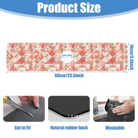 Sink Splash Guard Faucet Mat Roses and Butterflies Absorbent Fast Drying Mat Sink Gadgets Splash Guard Behind Faucet Drip Catcher for Kitchen Bathroom 23.5"X5.5"