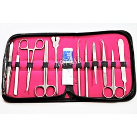 Student Dissecting Set of 13 Pieces German Stainless Steel With Padded Case - Basic Dissection Set (Cynamed)