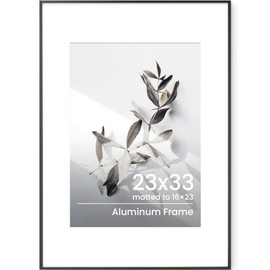 Picture Frame A4, Black Metal A4 (21x 30 cm) Certificates Documents Frames, A4 Picture Frame with Mount for A5 Prints, A4 Poster Frames with Tempered Glass for Vertical & Horizontal Wall Hanging