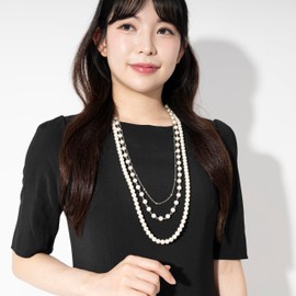 PACARON Women's Long Pearl Necklace, Formal Wedding, Party, Entrance Ceremony, Graduation, Mom, Ceremony, Ceremony, Ceremony, Pouch Included, Simulated Pearl, Created Pearl