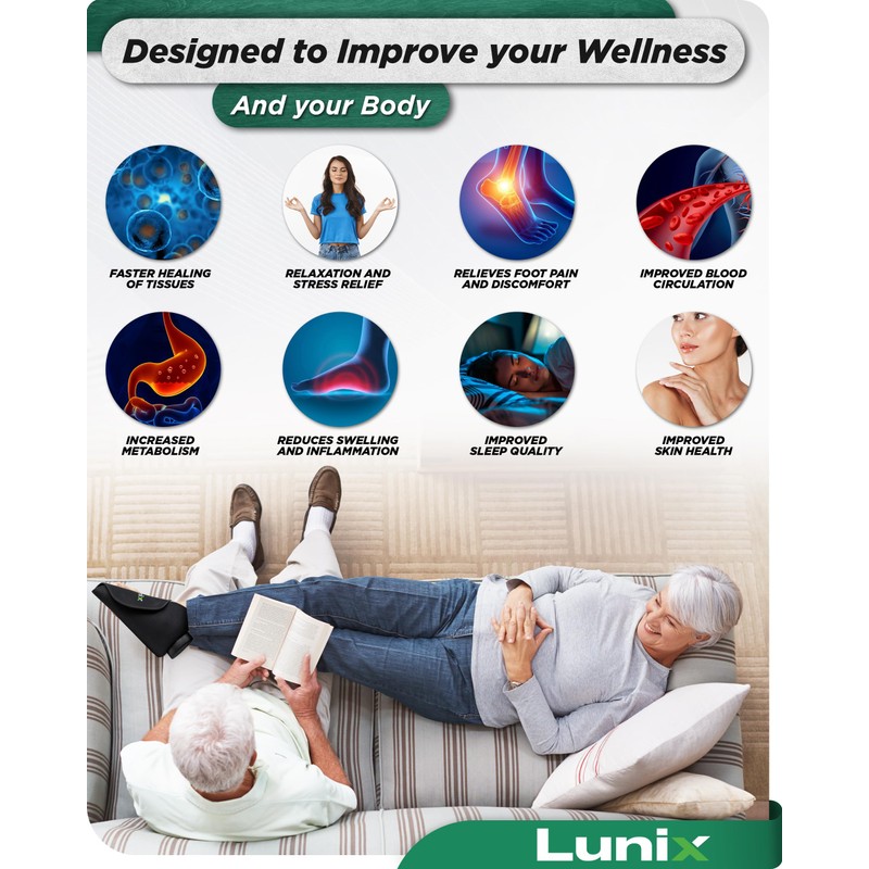 Lunix LX24 Red Light Therapy for Feet, Near Infrared Therapy
