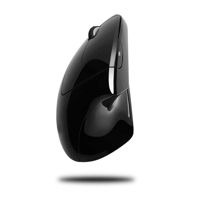 Adesso iMouse E90 - Wireless Left-Handed Vertical Ergonomic Mouse, Black