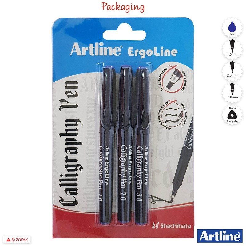 ARTLINE Ergoline Calligraphy Pens Sharp Line (3 x 1.0 2.0