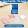 Sticky Note Stencil with Sticky Note, Note Organizer Dispenser with