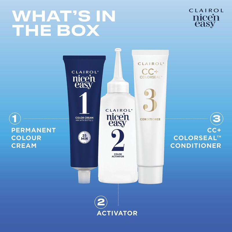 Clairol Nice'n Easy Crème Permanent Hair Dye, 2 Black, 240g