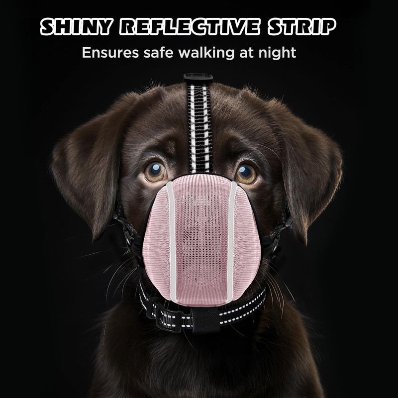 Dog Muzzle - Soft Breathable Mesh Nylon Adjustable Muzzle for
