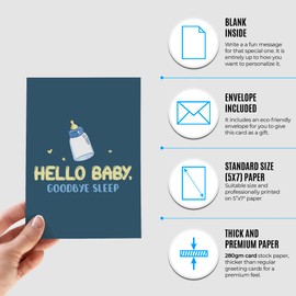 Funny new baby card with envelope | Joke card for parents to be | Congratulatory card for pregnancy reveal for mom, dad. | Baby shower congratulations present