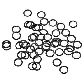 sourcing map Fluorine Rubber O Rings, 7mm OD, 5mm Inner Diameter, 1mm Width, Seal Gasket Black 50Pcs
