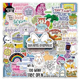 Sarcastic Stickers 50 Pack Laptop Stickers,Sarcasm Vinyl Waterproof Decals for Water Bottles Skateboard Scrapbook Bike Computer,Phone,-Graffiti Decals Pack for Teens Girls Kids