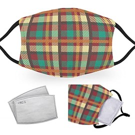 Madras Tartan - Reusable Adult Face Masks - 2 Filters Included