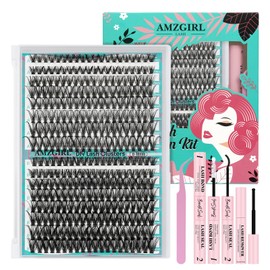 Natural Lash Extension Set Eyelash Individual Eyelash Extensions Set 320 Pieces 40D50D D Curl Individual Eyelashes DIY Eyelash Cluster Thin Band Cluster Eyelash Extensions