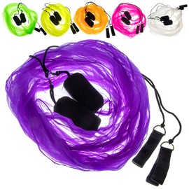 Juggle Dream Scarf Flag POI Set - Practice Juggling Spinning Poi Soft Heads Spiral Pois Exercise Kit with Learning Video - Suitable for Beginners and Professionals (Purple)