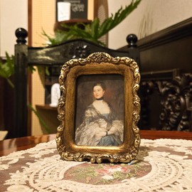 YULINK 2.5x3.5 Small Vintage Picture Frame, Tiny Antique Bronze Gold Ornate Photo Frame, for Tabletop and Wall Display, Decorative Retro Home Decor, Old Fashioned Photo Gallery Art