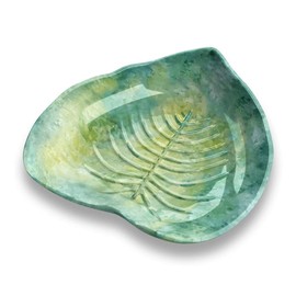 Tarhong TT21827374 Palermo Tropical Deep Leaf Tray, 5.5 inches (14 cm), Dish, Break-Resistant, Melamine Tableware, Plastic, Dishwasher Safe, One-Plate, Stylish, Cute, Lightweight, Outdoor, Camping