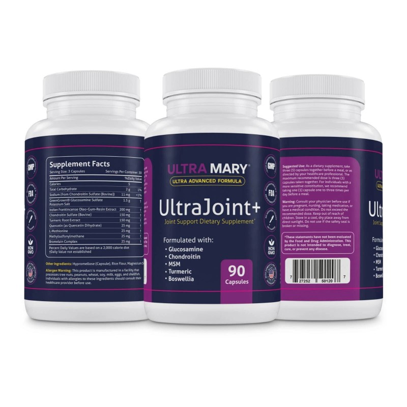 Bexpertsusa UltraMary+ Joint Support w/Glucosamine, Chondroitin, MSM, Turmeric & Boswellia