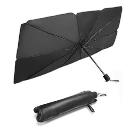 Sunshade for Car Windscreen, Titanium Insulation Material, UV/Heat Protection, Easy Installation, Light Blocking, Privacy Protection, Storage Pouch Included, M, 55.1 x 31.1 inches (140 x 79 cm)