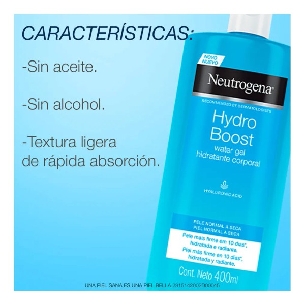 Neutrogena Hydro Boost gel corporal 400 ml con ácido hialurónico,
