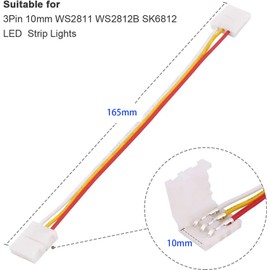 GTIWUNG 3 Pin 10mm LED Connector Kit Strip-Strip Jumper Right Angle Gapless Connector for LED Strip