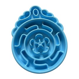 Slow Feeder Dog & Cat Bowl - Interactive Maze Puzzle Dish for Healthy Digestion, Anti-Gulping Food Grade Feede (Blue)