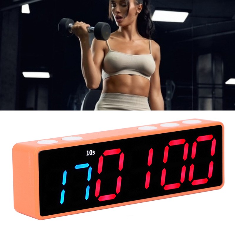 Fitness Timer Clock Large LED Digital Anti Vertigo Display Workout