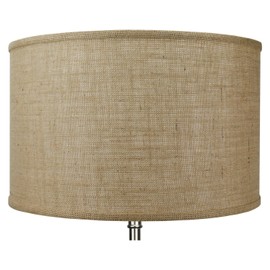 FenchelShades.com 18" Top Diameter x 18" Bottom Diameter 12" Height Cylinder Drum Lampshade USA Made (Burlap Natural)