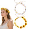 2Pcs White and Yellow Daisy Flower Headband Crown Boho Flower