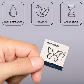Fake Tattoo Butterfly - Temporalis® | Adult Temporary Tattoos - EU Certified Cosmetics, Vegan & Waterproof - Lasts 1 to 2 Weeks [Barbed Butterfly]