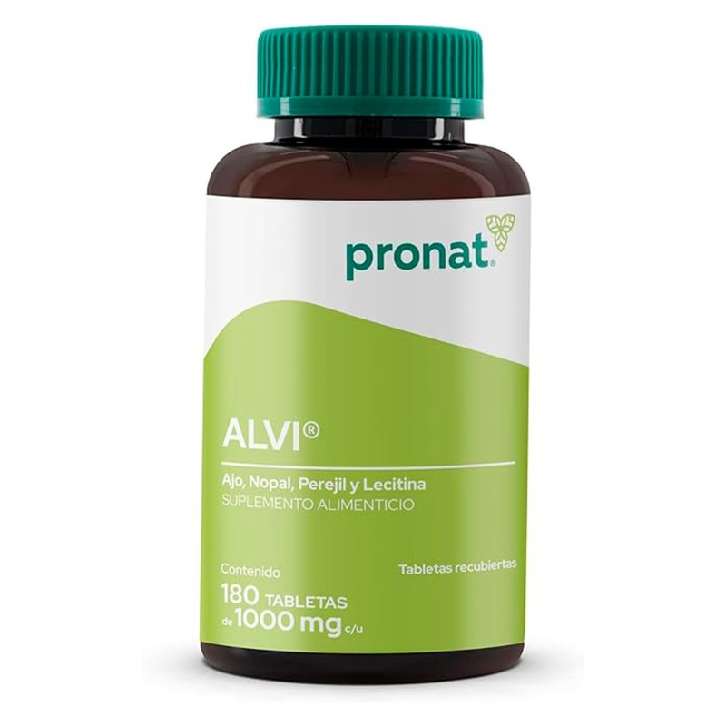 PRONAT | ALVI, Suplemento Alimenticio con Nopal, Perejil, Ajo y